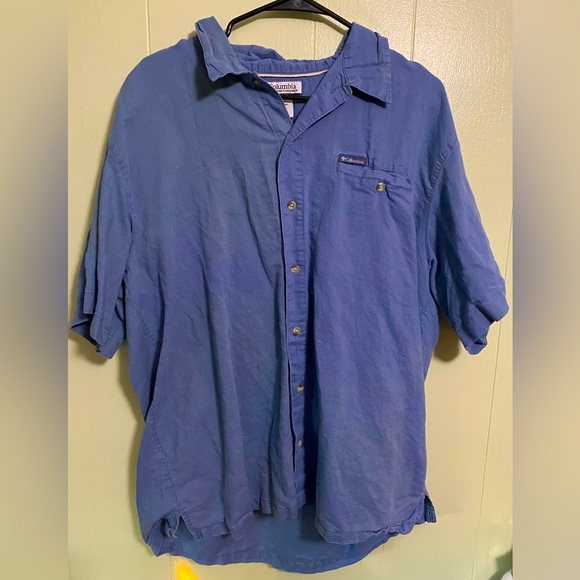 Columbia Short Sleeve Button Down Check Shirt Men's XL cotton red type Vintage Second Hand